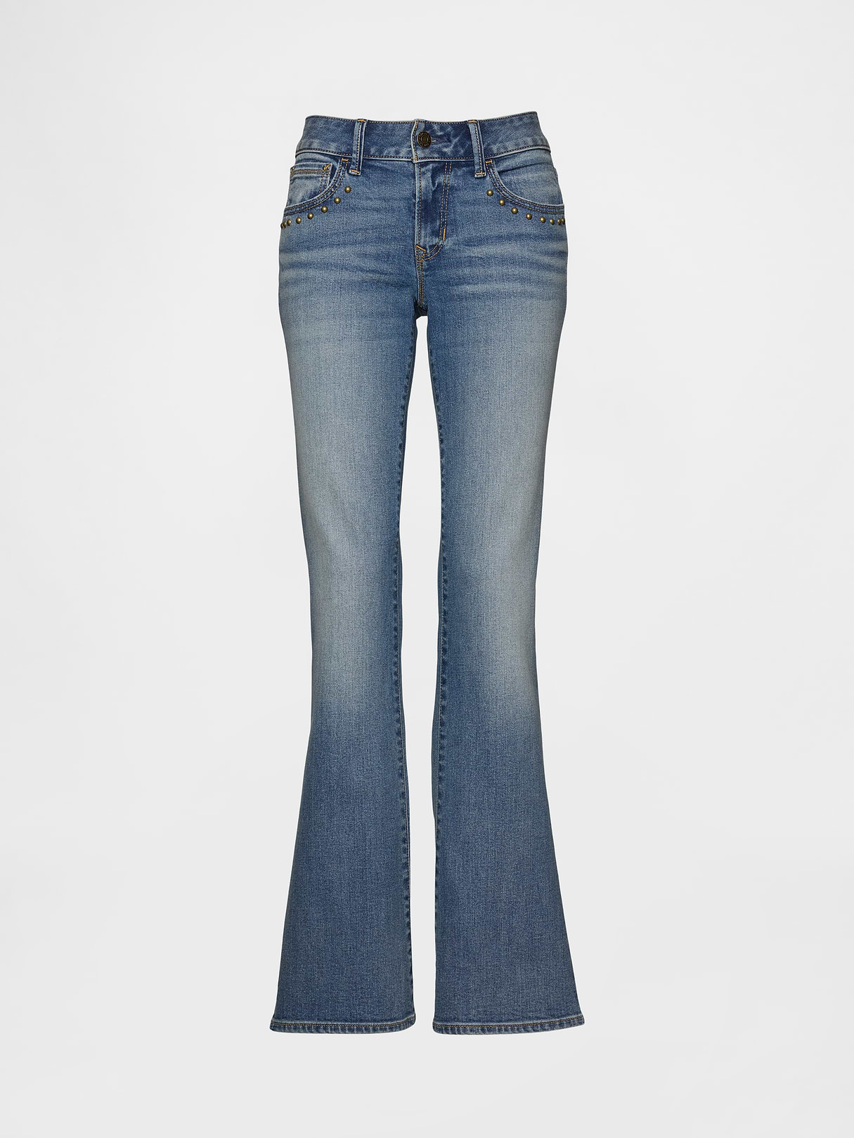 Low Rise Long & Lean Split-Hem Jeans - Medium indigo