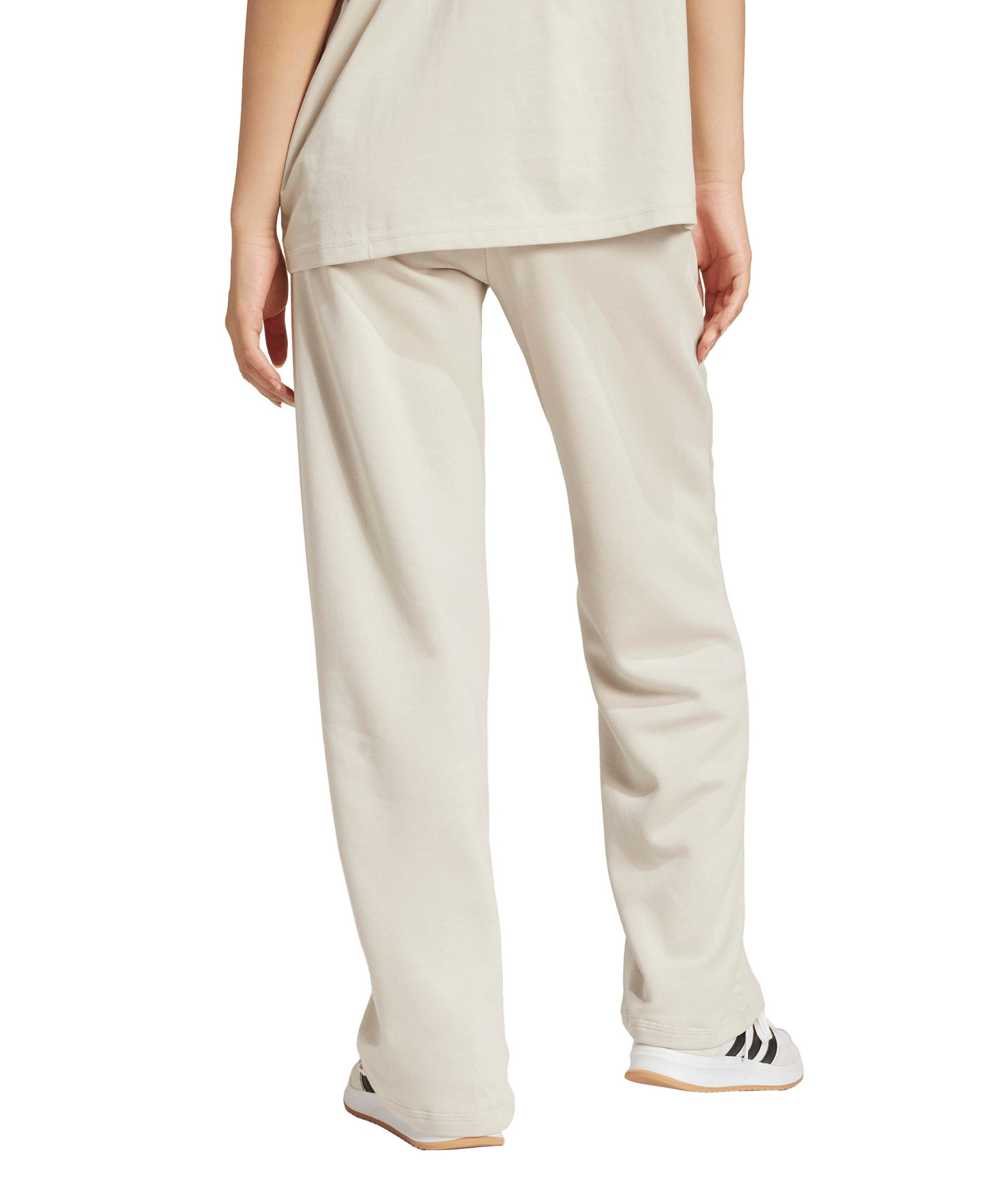 adidas Women's Essentials Small Logo Feel Cozy Open Hem Pants - Wonder Alumina/White