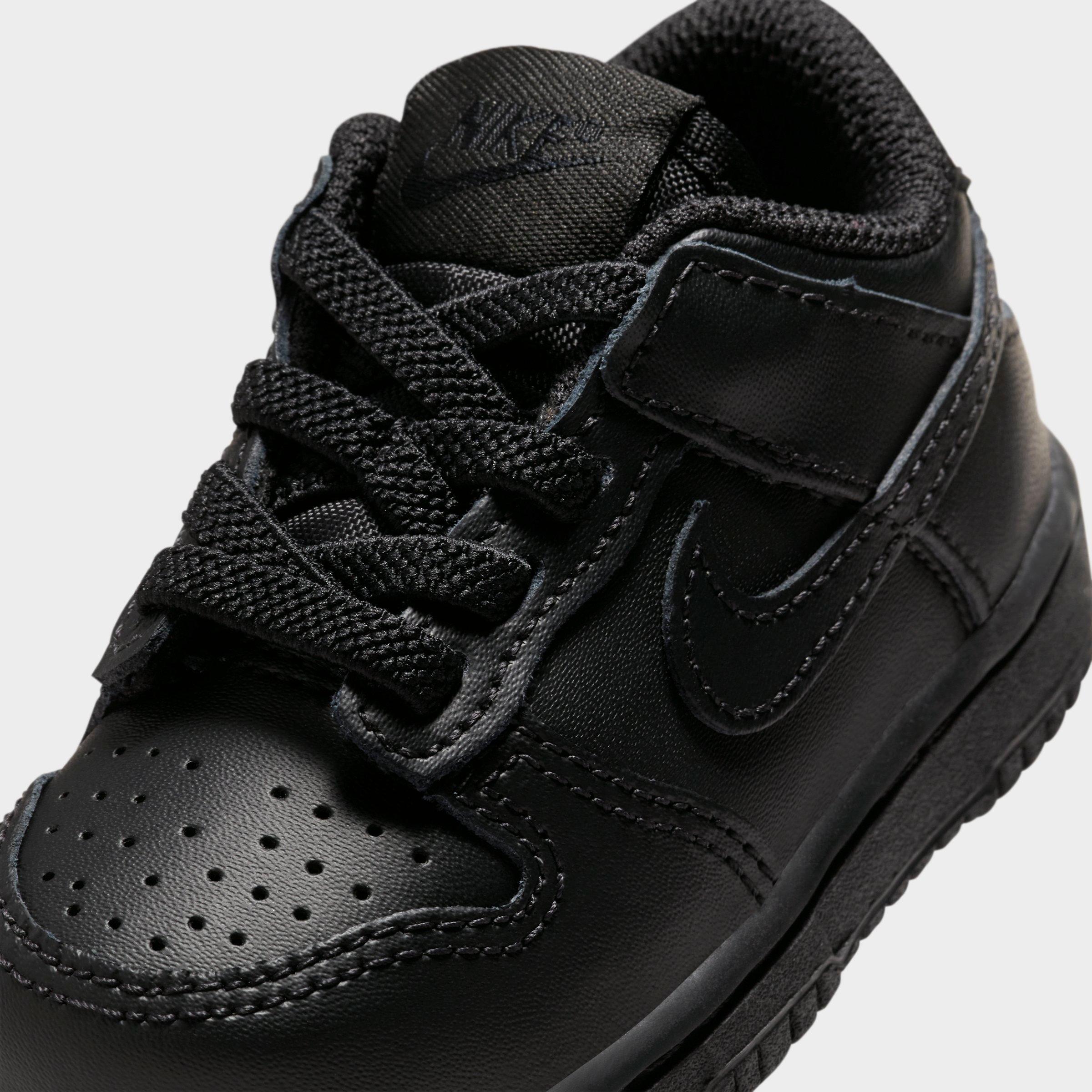 Kids' Toddler Nithtke Dunk Low Casual Shoes - Black/Black/Black - Detail shot