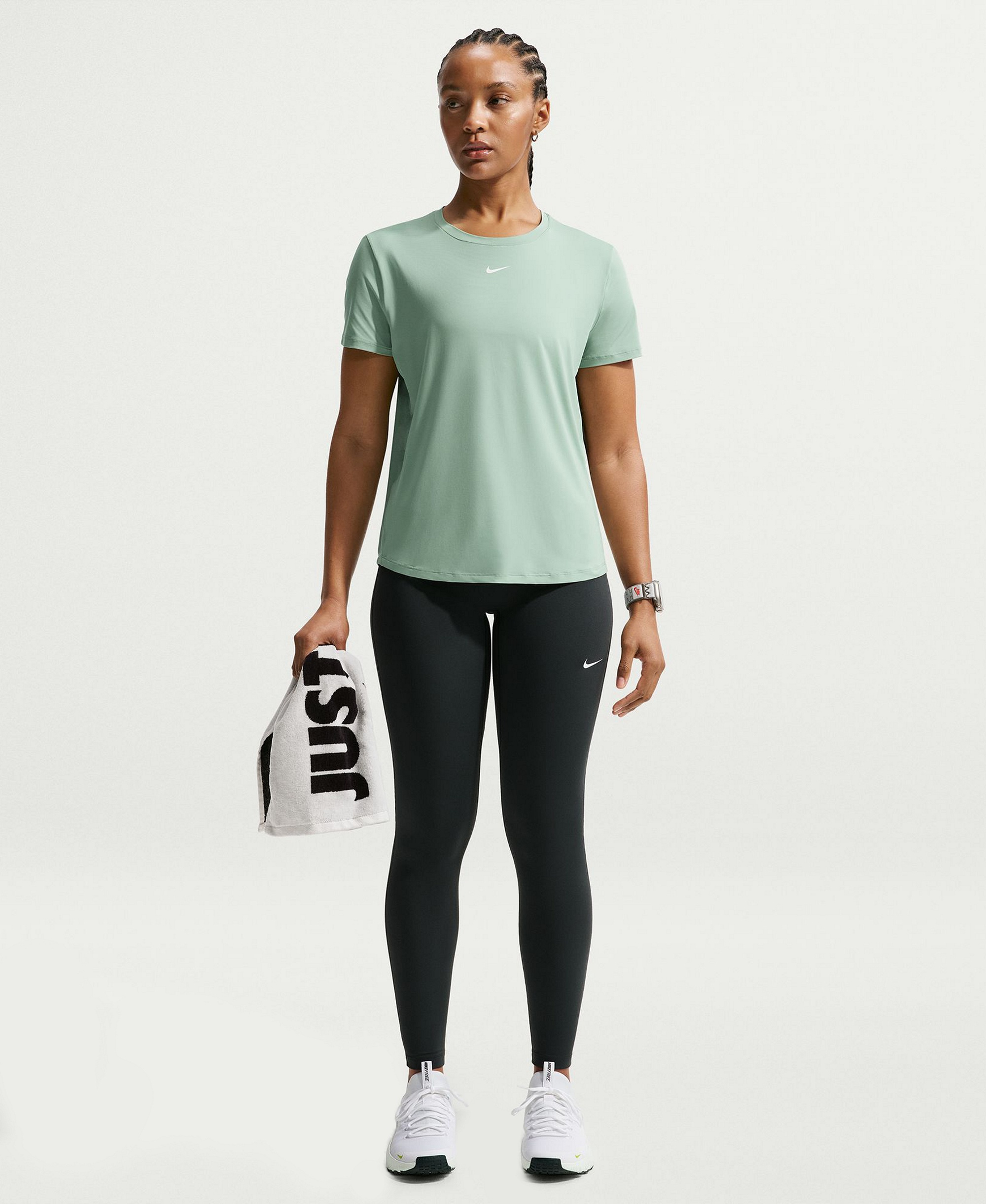 Nike Women's One Classic Dri-Fit Short-Sleeve Top - Steam/white
