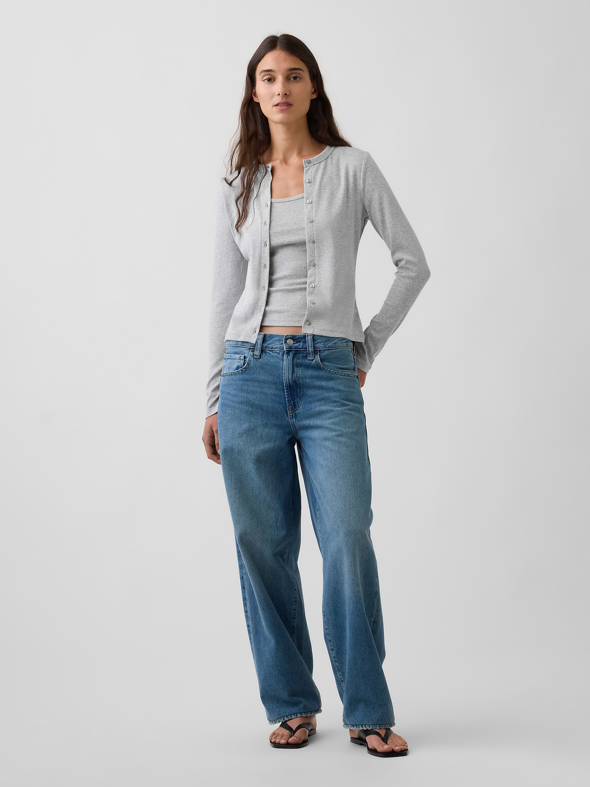 Modern Crop Cami - Light heather grey