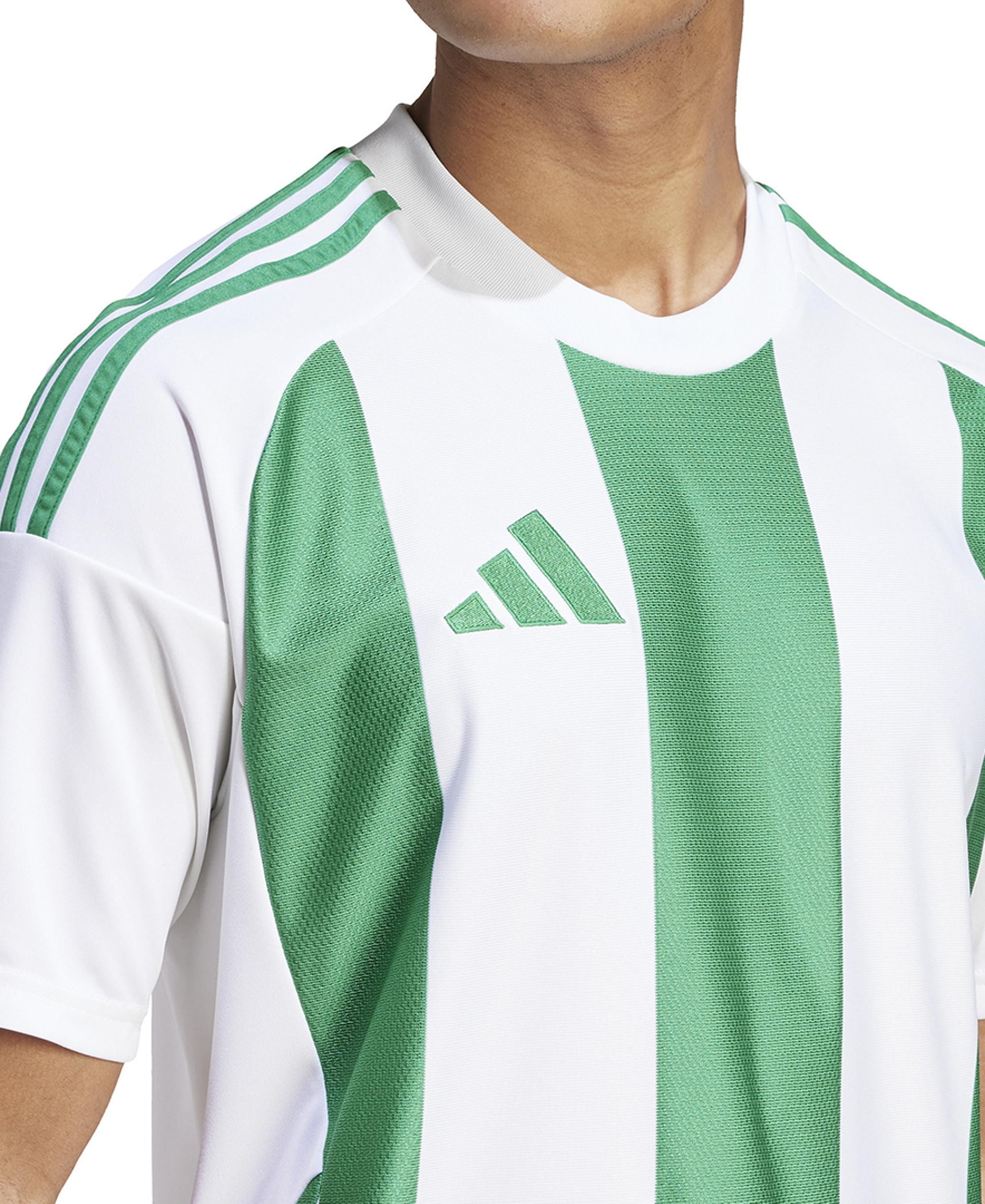 adidas Men's Stripe Logo Jersey T-Shirt - White / Green
