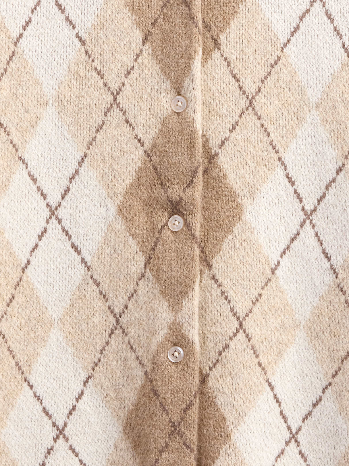 CashSoft Crop Cardigan - Winter beige argyle
