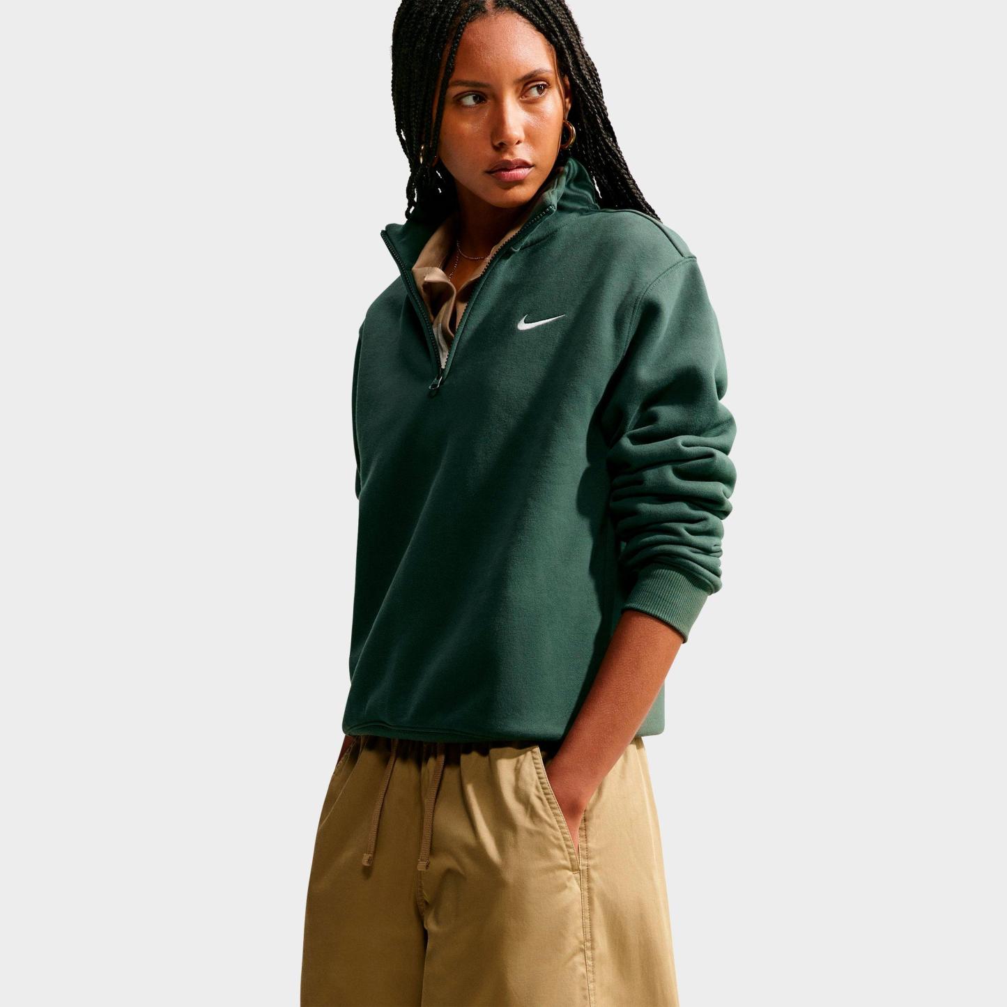Women's Nithtke Studio Fleece Medium-Weight Quarter-Zip Jacket - Camo Green/Sail