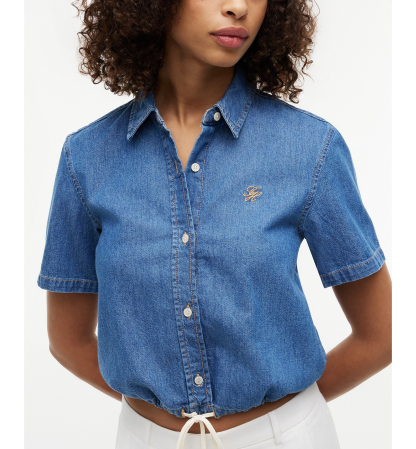 Tommy Hilfiger Women's Cotton-Blend Short-Sleeve Shirt - Mia