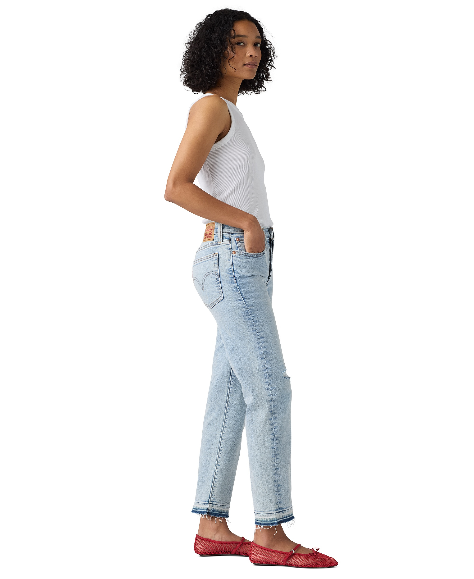 Levi's Women's Wedgie Straight-Leg High-Rise Cropped Jeans - Looks Unto