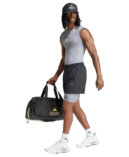 adidas Men's Tech-Fit Logo Compression Regular-Fit Shorts - Gray