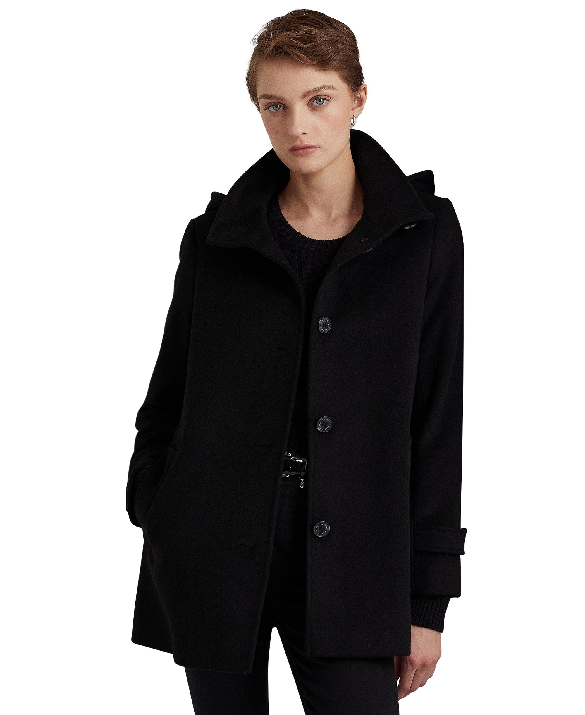 Lauren Ralph Lauren Women's Icon Hooded A-Line Coat, Created for Macy's - Black