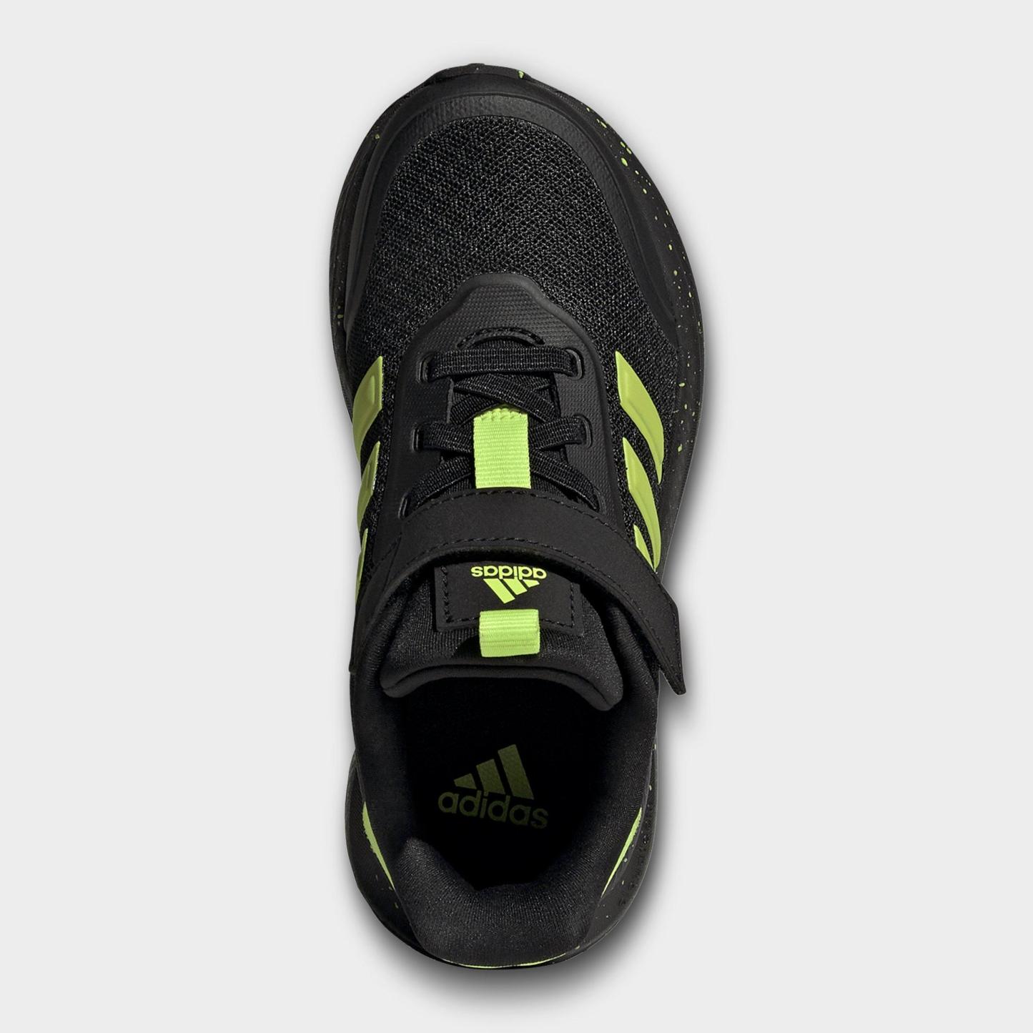 Little Kids' adidas X_PLR Path Hook-And-Loop Stretch Lace Casual Shoes - Core Black/Solar Slime/Solar Slime - Top view