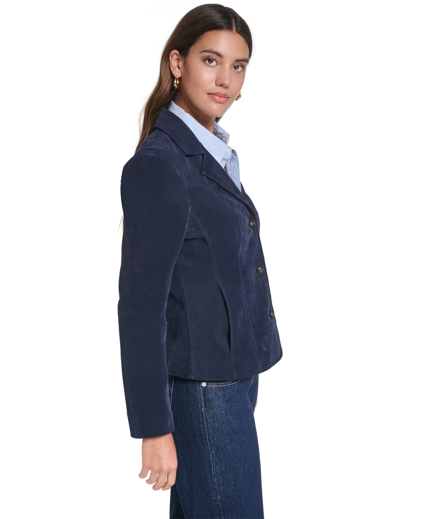 Levi's Women's Fitted Faux Suede Blazer - Navy