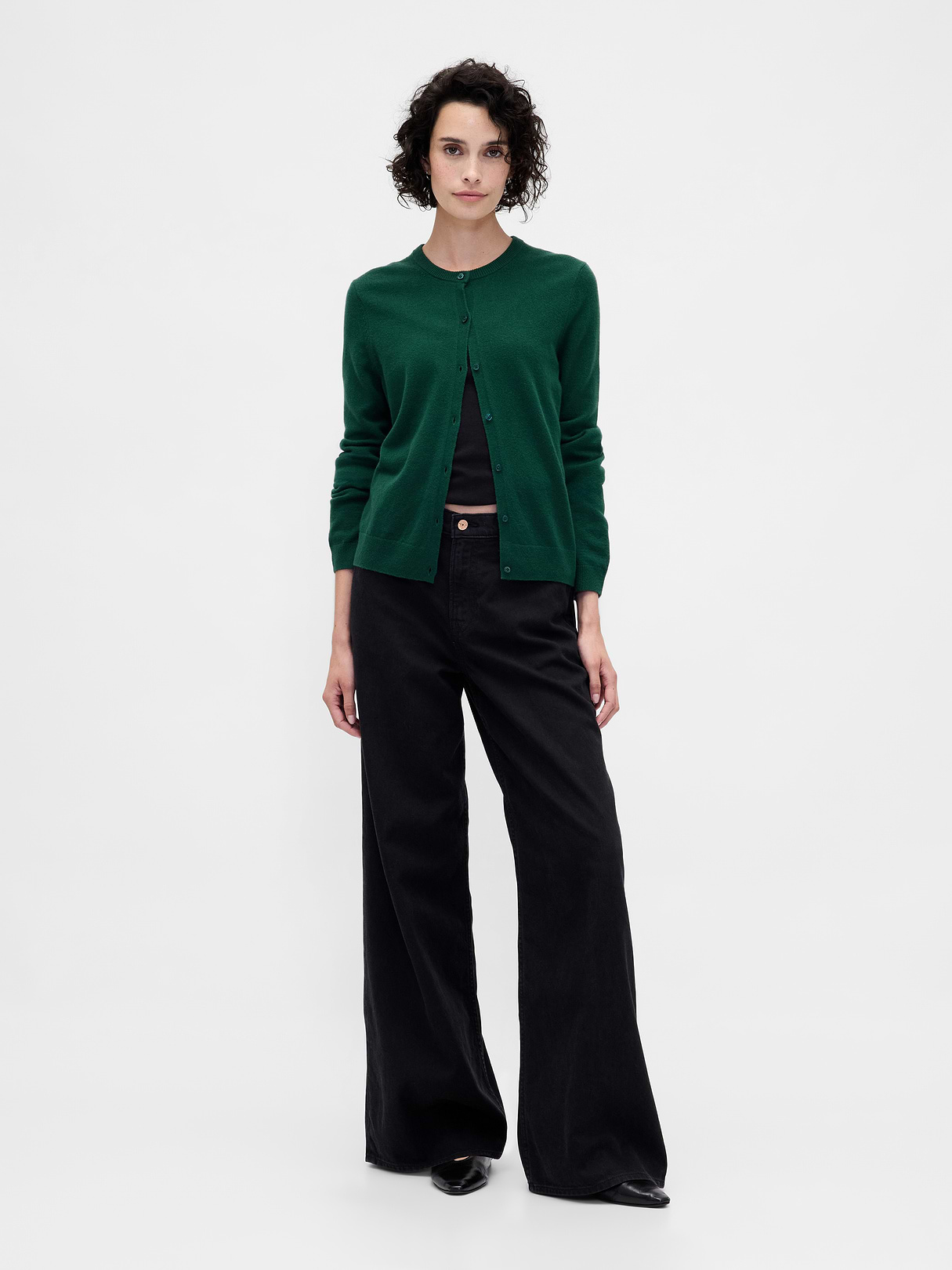 CashSoft Crop Cardigan - Evergreen glamour