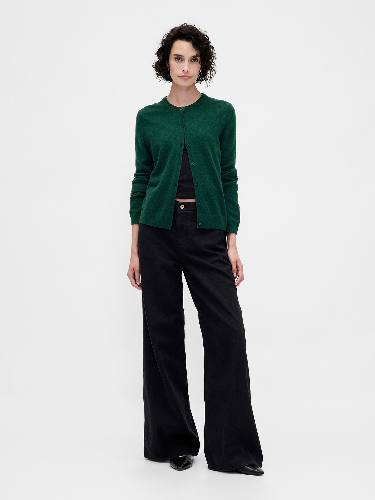 CashSoft Crop Cardigan - Evergreen glamour