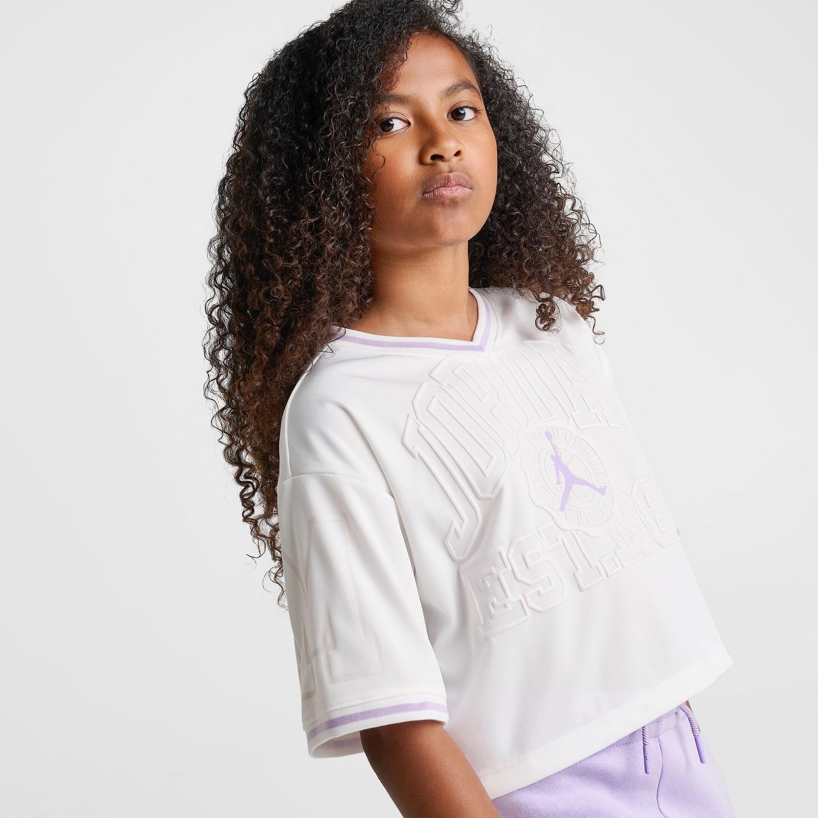 Girls' Big Kids' Jordan Cropped Jersey - Sail - view 4