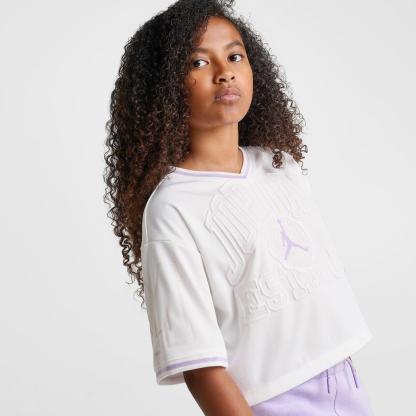 Girls' Big Kids' Jordan Cropped Jersey - Sail - view 4