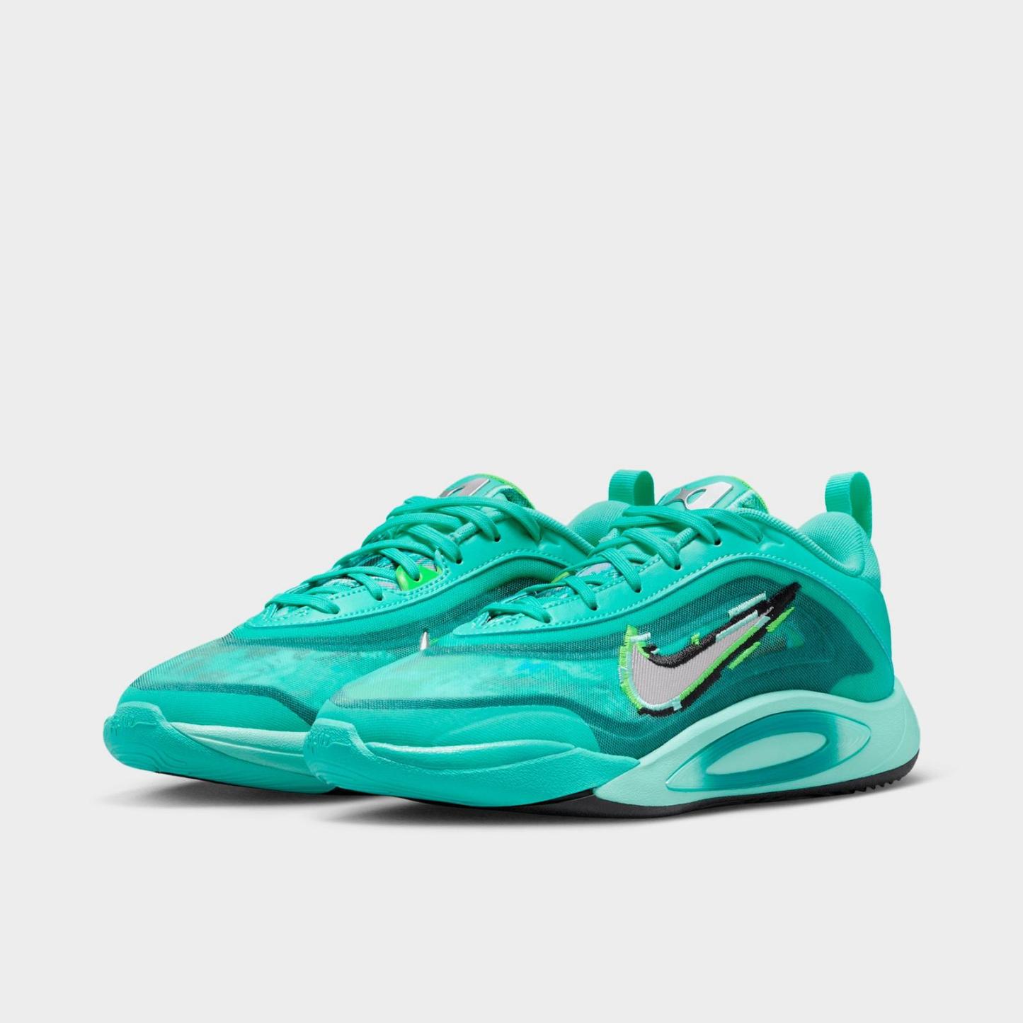 Big Kids' Nike A'One A'ja Wilson Basketball Shoes - Bleached Turquoise/Washed Teal/Geode Teal/Metallic Silver