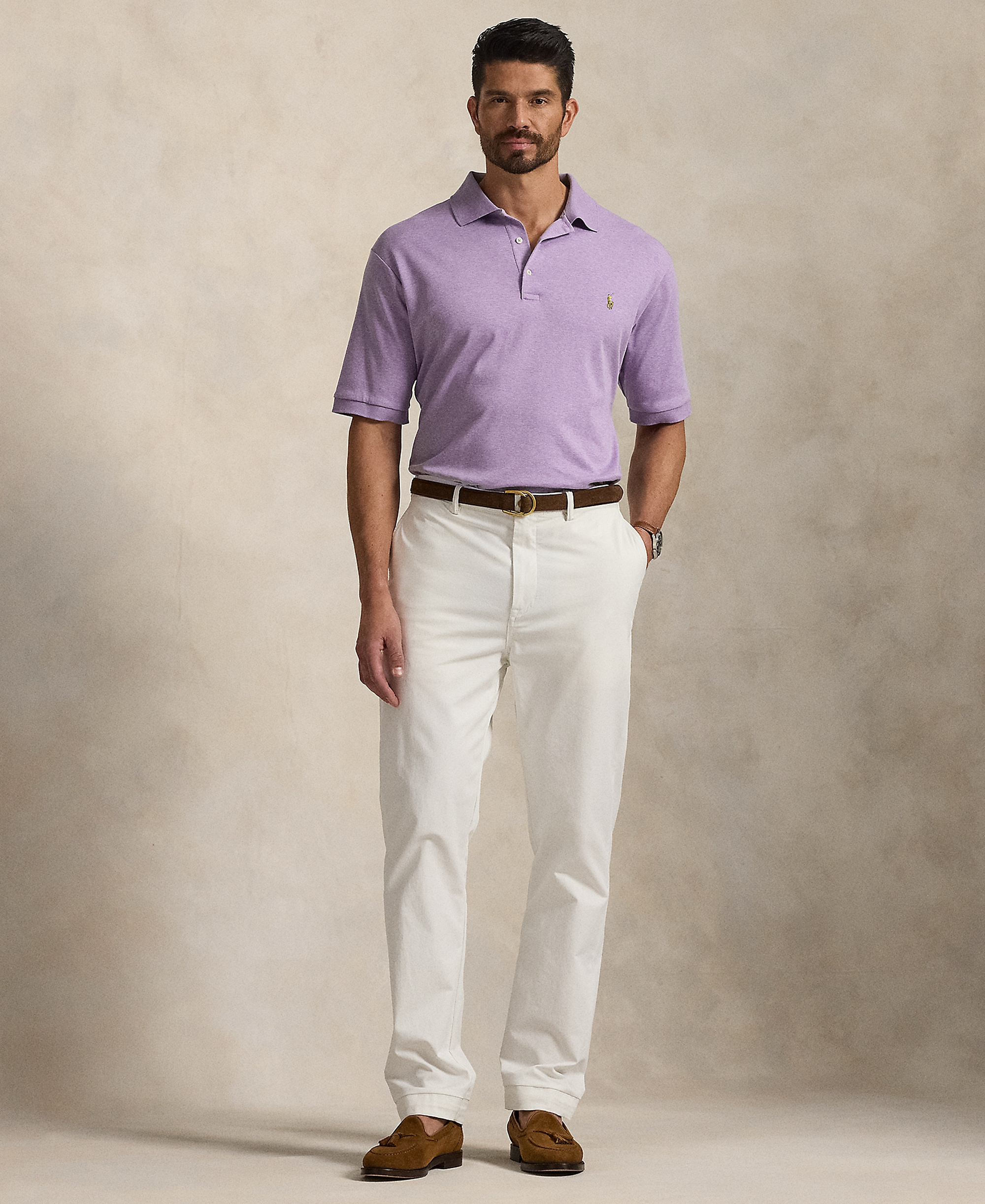 Polo Ralph Lauren Men's Big & Tall Solid Polo Shirt - Purple Heather