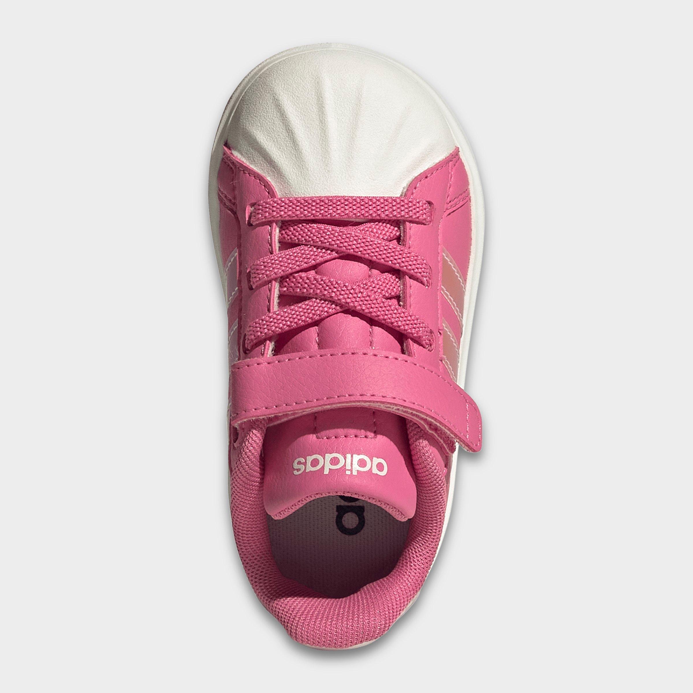 Kids' Toddler adidas Streettalk Hook-And-Loop Stretch Lace Casual Shoes - Pink Fusion/White/Wonder Quartz - Top view