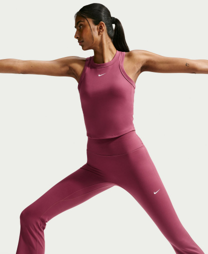 Nike Women's High-Waisted Flared Leggings - Pink Smoke/White