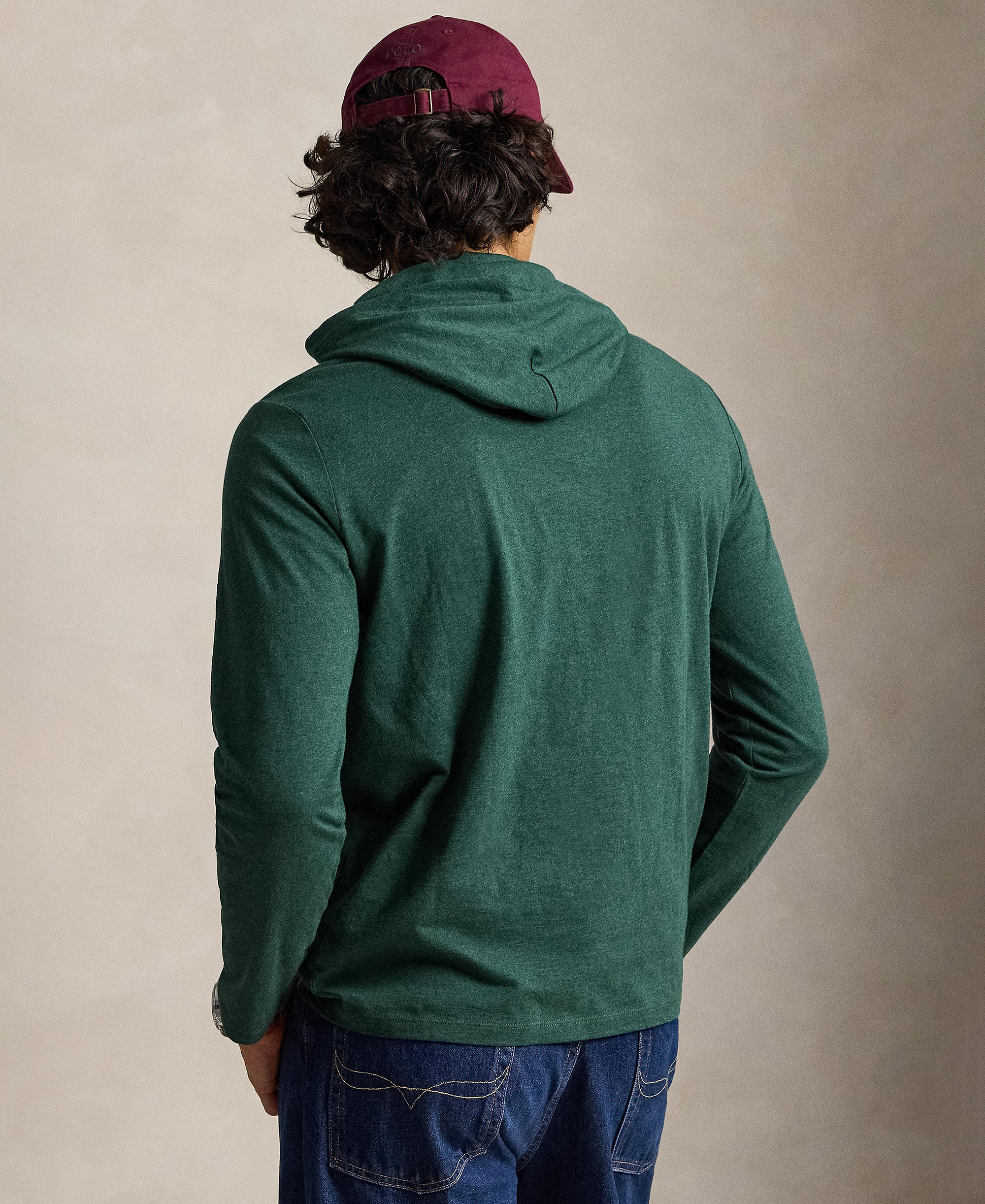 Polo Ralph Lauren Men's Hooded Jersey - Scotch Pine Heather/C3935