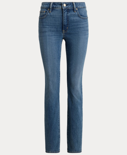 Lauren Ralph Lauren Women's Mid-Rise Slim Straight Jeans - Atlantic Blue Wash