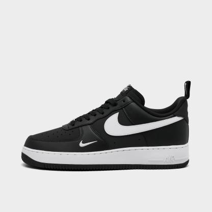 Men's Nithtke Air Force 1 '07 LV8 Casual Shoes - Part 3 - Black/White/Black - Left shoe facing left. Outside of the shoe.