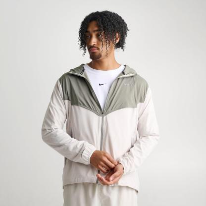 Men's Nithtke Impossibly Light Windrunner Running Jacket - Light Bone/Dark Stucco/Light Bone