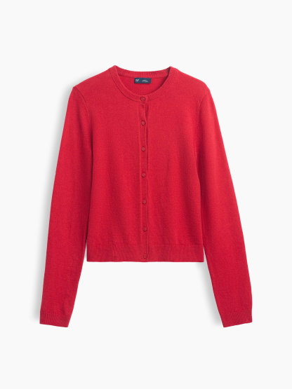 CashSoft Crop Cardigan - Modern red