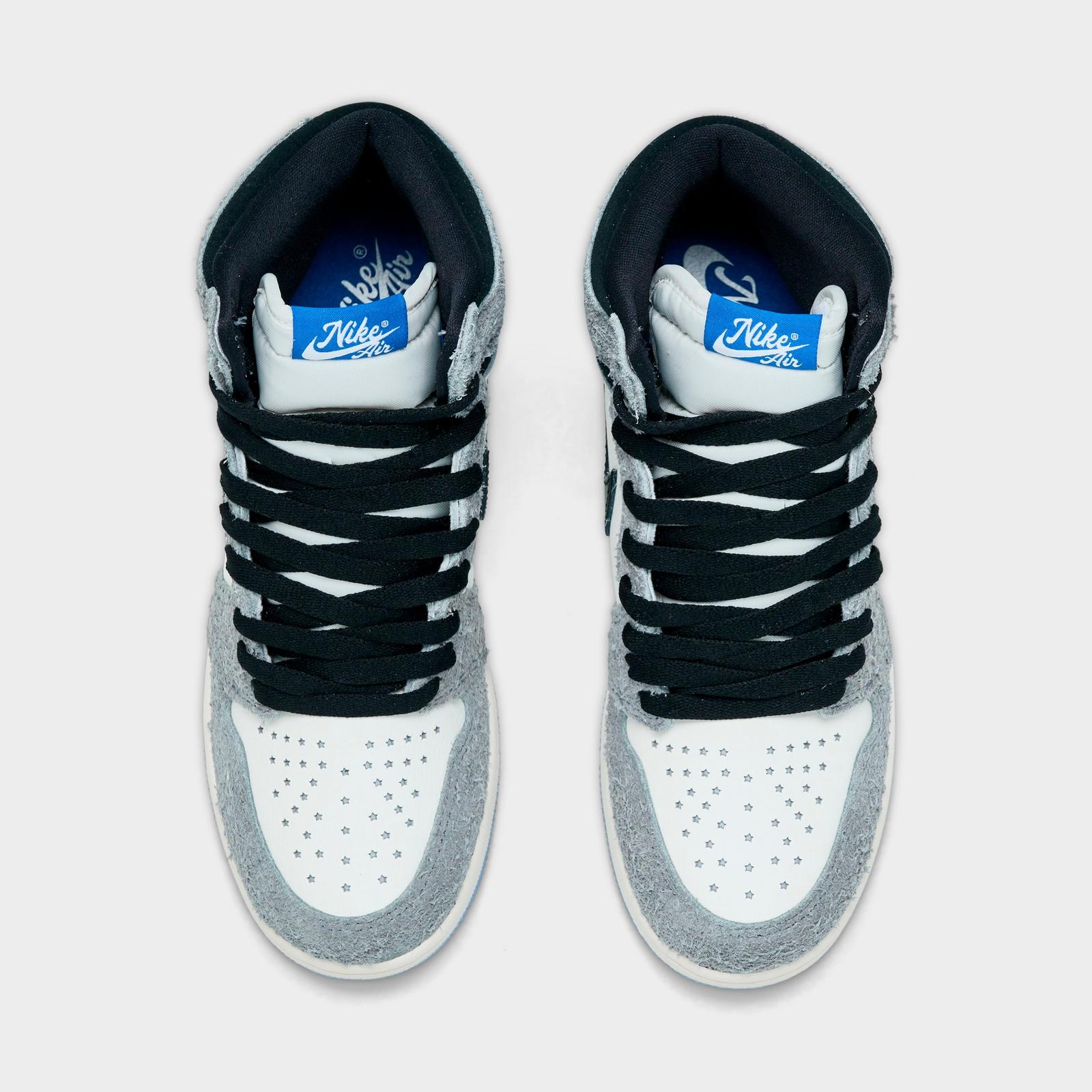 Big Kids' Air Jordan Retro 1 High OG Casual Shoes - Cool Grey/Black/Sail/Game Royal/White - view 5