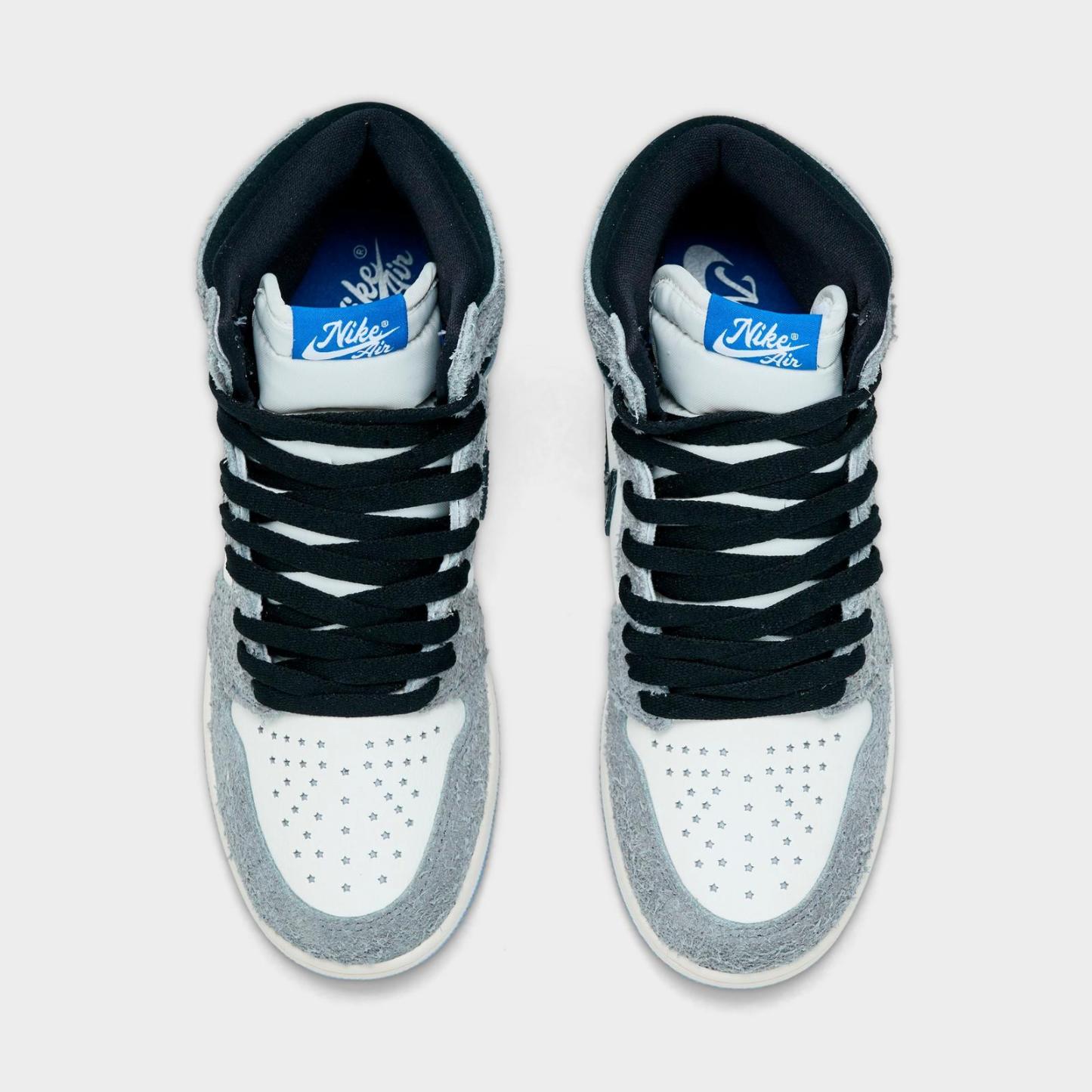 Big Kids' Air Jordan Retro 1 High OG Casual Shoes - Cool Grey/Black/Sail/Game Royal/White - view 5