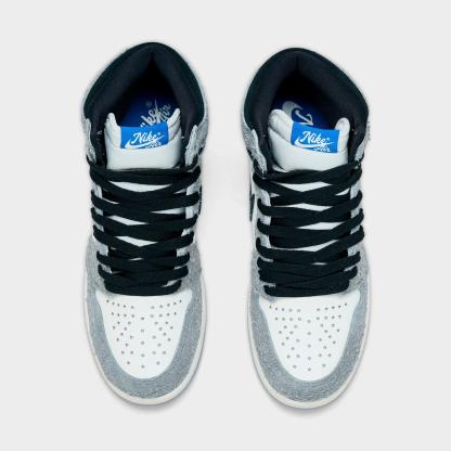 Big Kids' Air Jordan Retro 1 High OG Casual Shoes - Cool Grey/Black/Sail/Game Royal/White - view 5