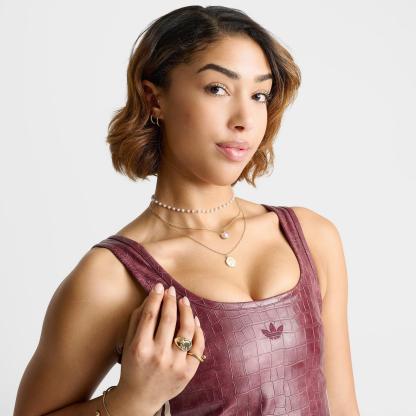 Women's adidas Originals Croc Pleather Corset Top - Maroon - view 5