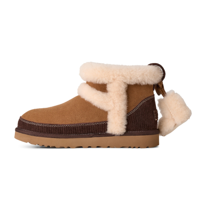 UGG® Women's Classic Mini Heritage Round Toe Booties - Chestnut