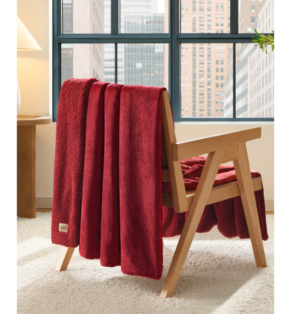 UGG® Avery Reversible Throw, 50" x 70" - Coffee Berry