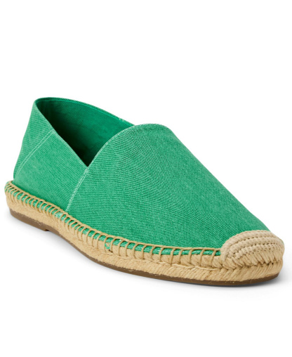 Polo Ralph Lauren Men's Cevio Washed Canvas Collapsible Heel Espadrilles - Green