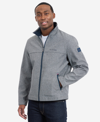Tommy Hilfiger Men's Softshell Hipster Long-Sleeve Jacket - Heather Gray