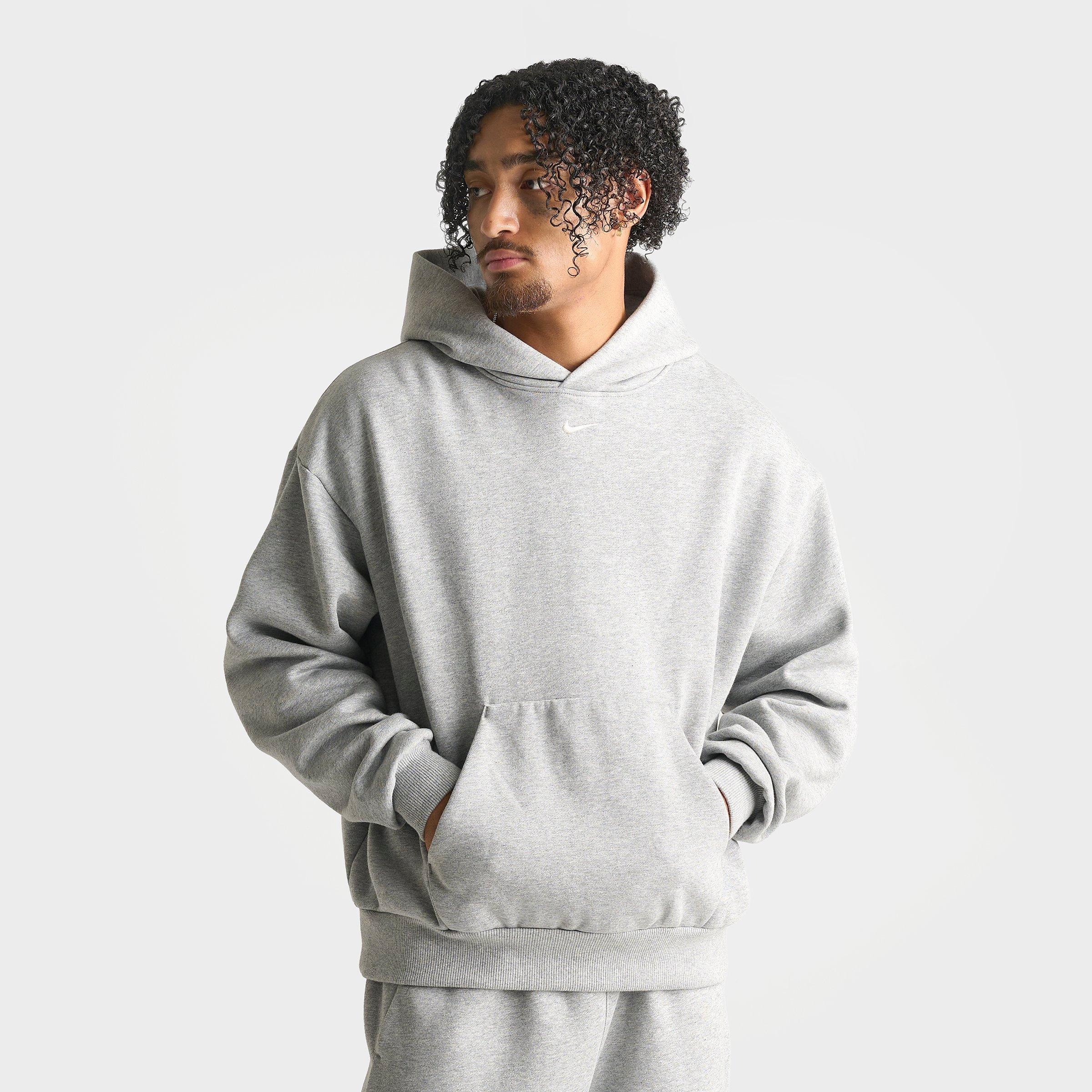 Men's Nithtke Solo Swoosh Pullover Hoodie - Dark Grey Heather/Sail