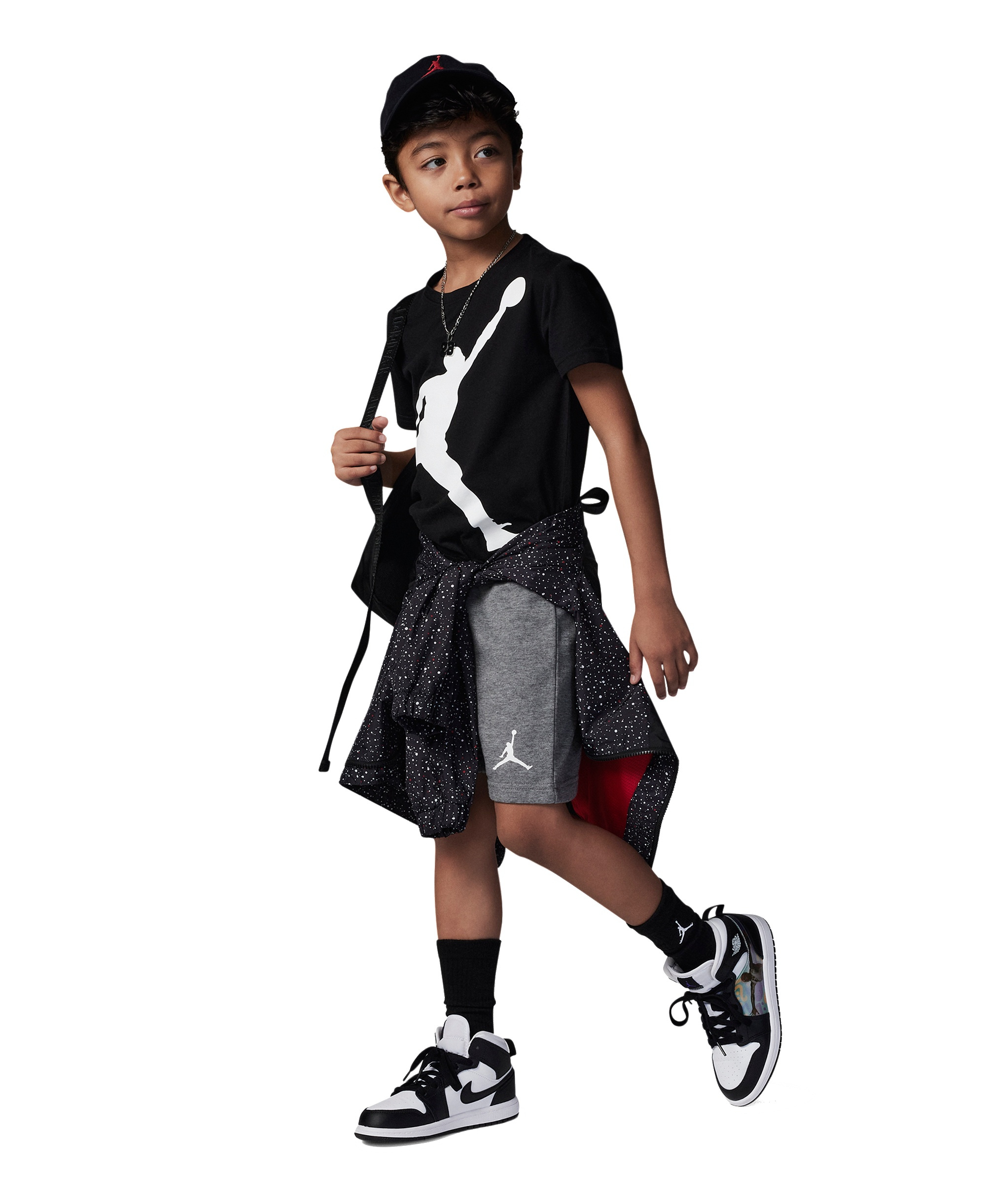 Jordan Boys' 4-7 Jumbo Jumpman T-Shirt and Shorts, 2-Piece Set - Carbon Heather