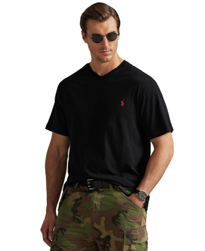 Polo Ralph Lauren Men's Big & Tall V-Neck T-Shirt - Black