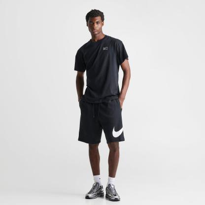 Men's Nithtke Club Fleece Swoosh Graphic Shorts - Black/Black/White