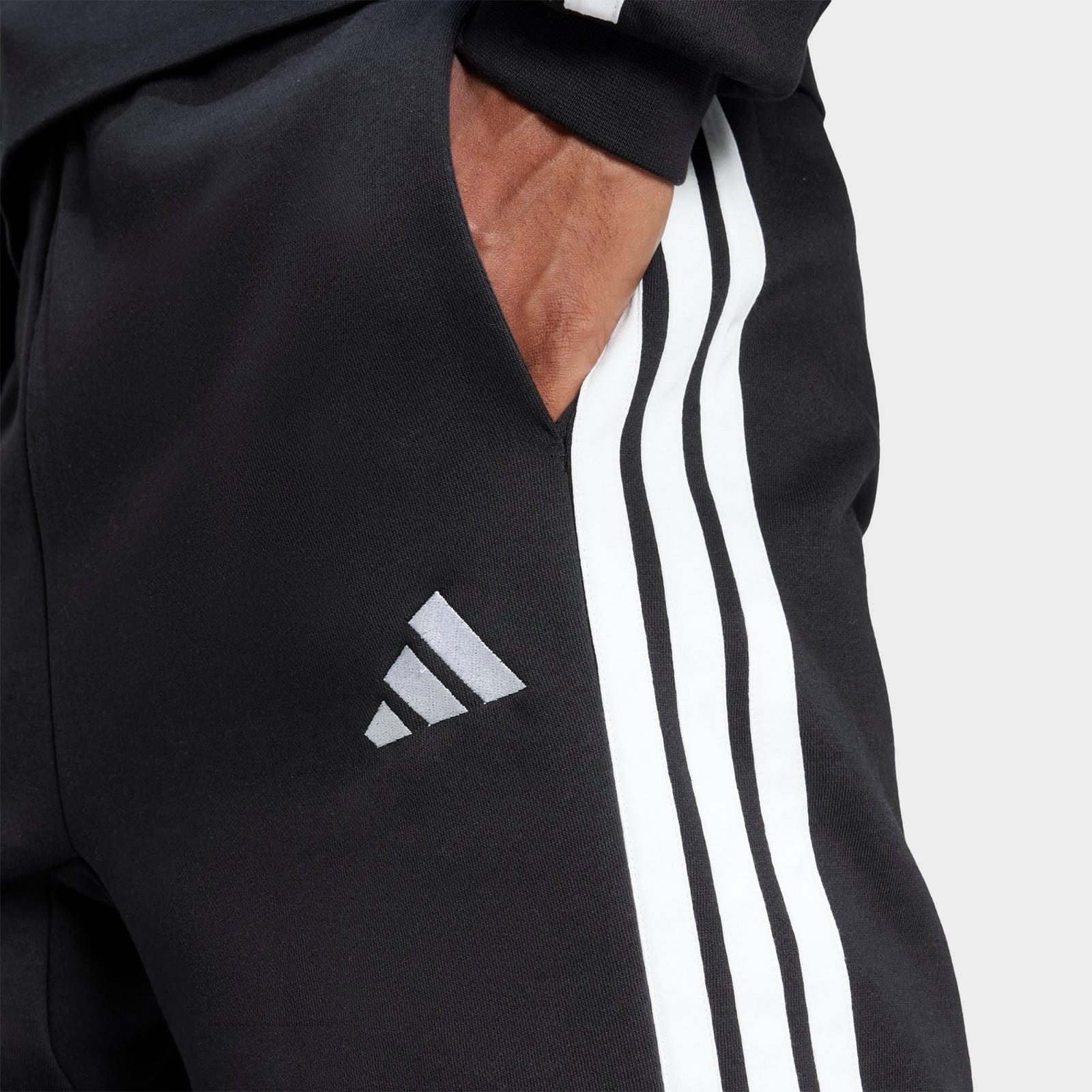 Men's adidas Essentials 3-Stripes Fleece Shorts - Black/White - view 5