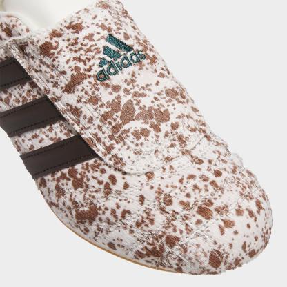 Women's adidas Originals Taekwondo Cow Print Casual Shoes - Off White/Dark Brown/Gum - Detail shot