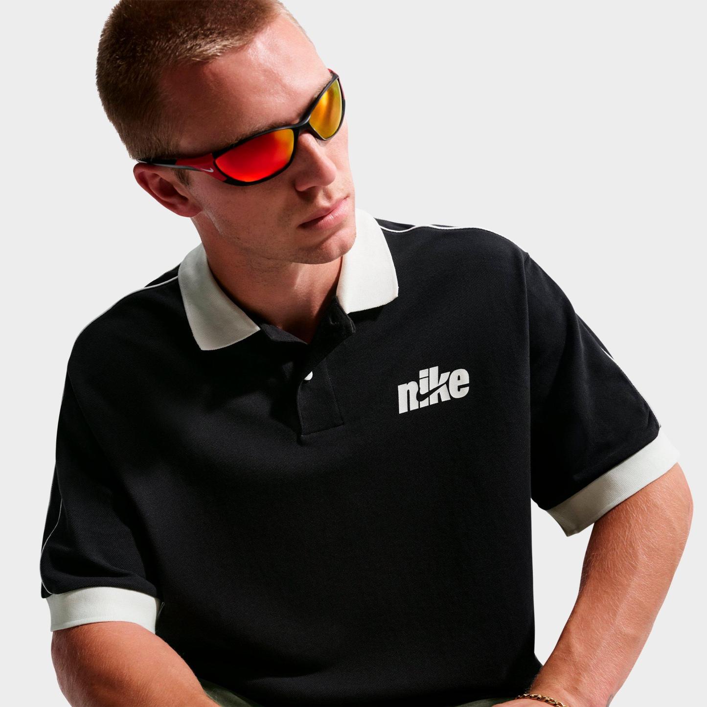 Men's Nithtke Sportswear Club Oversized Polo Shirt - Black/Sail/Sail/Sail