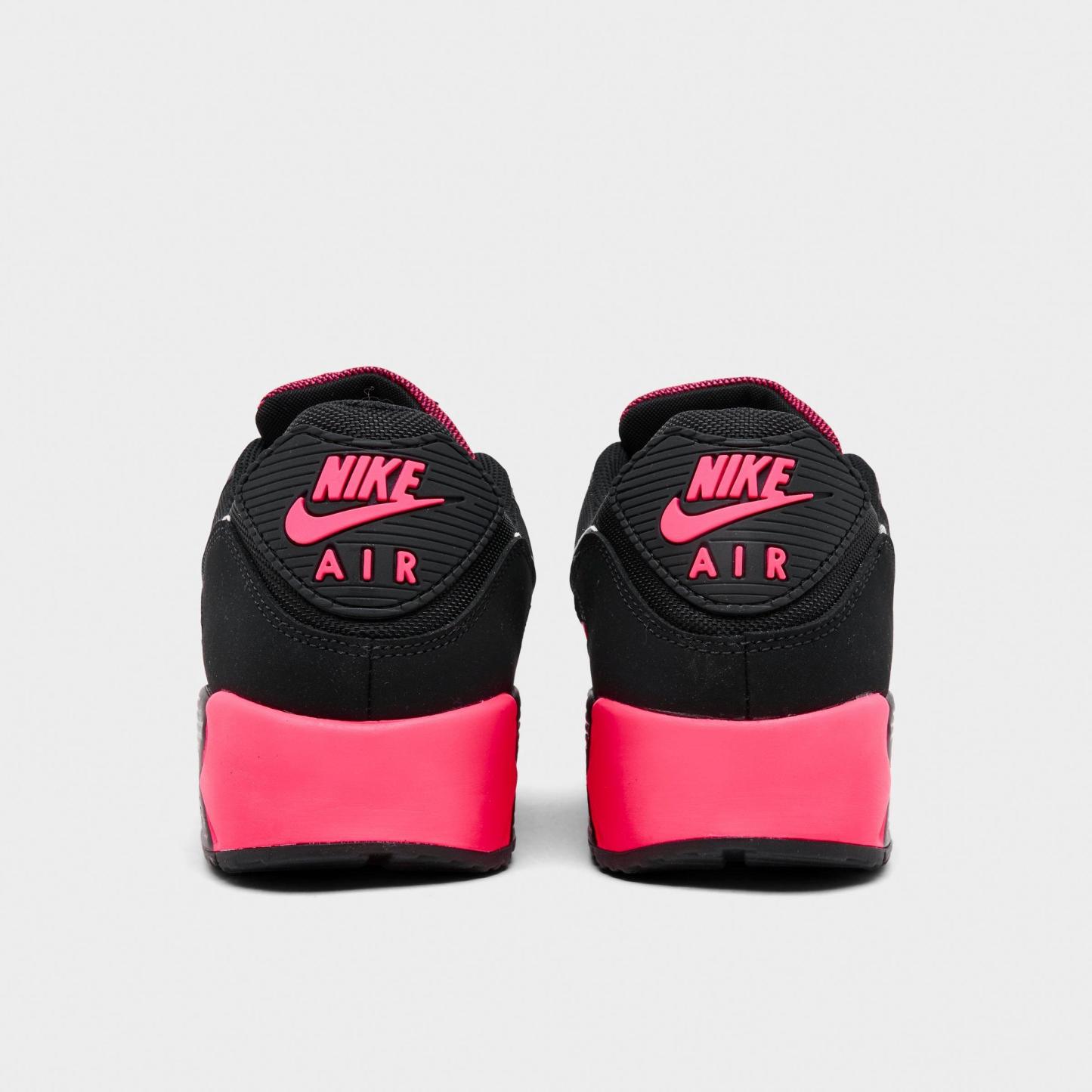 Men's Nithtke Air Max 90 Casual Shoes - Part 1 - Black/Racer Pink/White - Back view