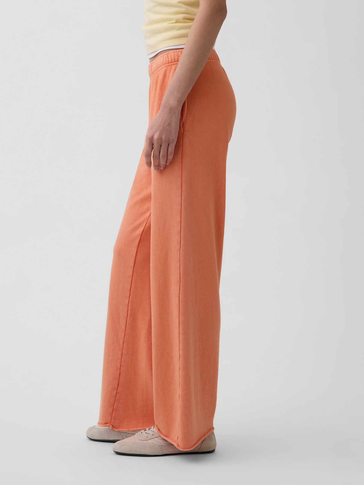 Mid Rise VintageSoft Terry Loose Sweatpants - Tangerine orange