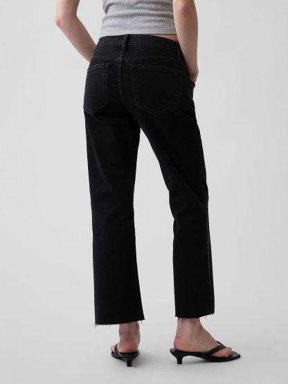 Low Rise Long & Lean Crop Jeans - Black wash