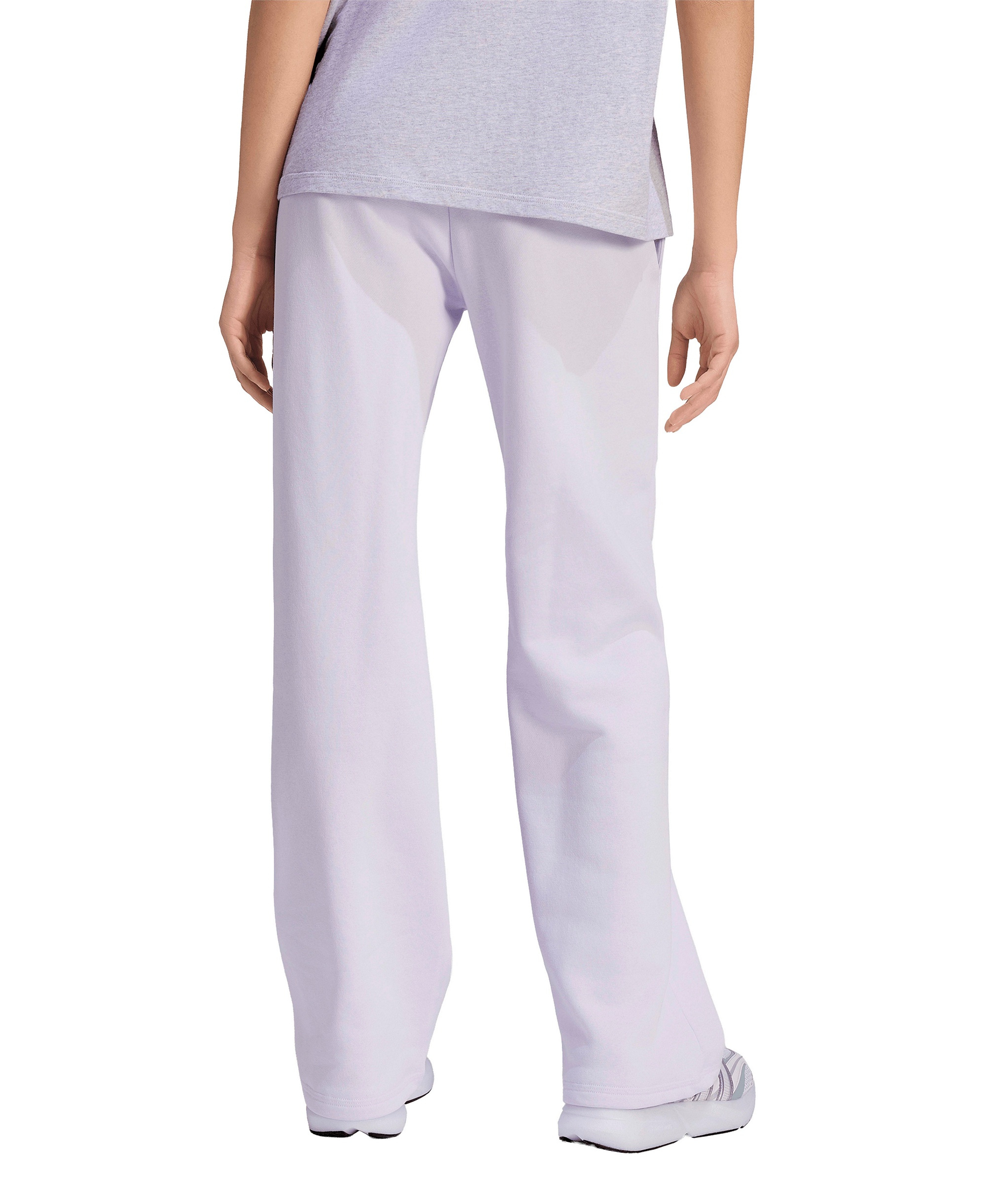 adidas Women's Essentials Small Logo Feel Cozy Open Hem Pants - Frozen Purple/White