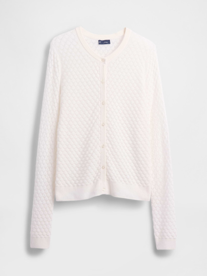 CashSoft Crop Cardigan - Ivory frost