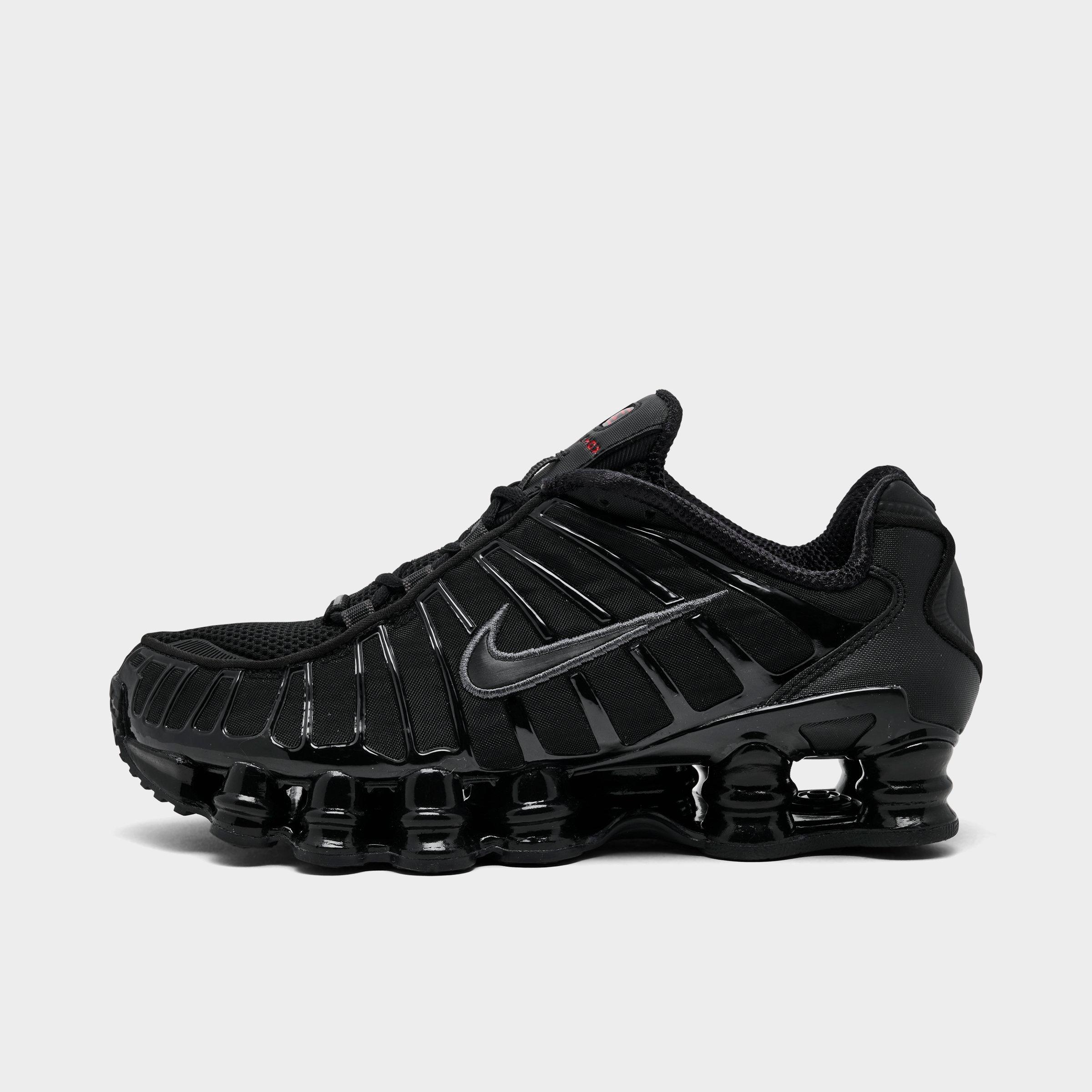 Big Kids' Nithtke Shox TL Casual Shoes - Black/Metallic Hematite/Max Orange/Black - Left shoe facing left. Outside of the shoe.