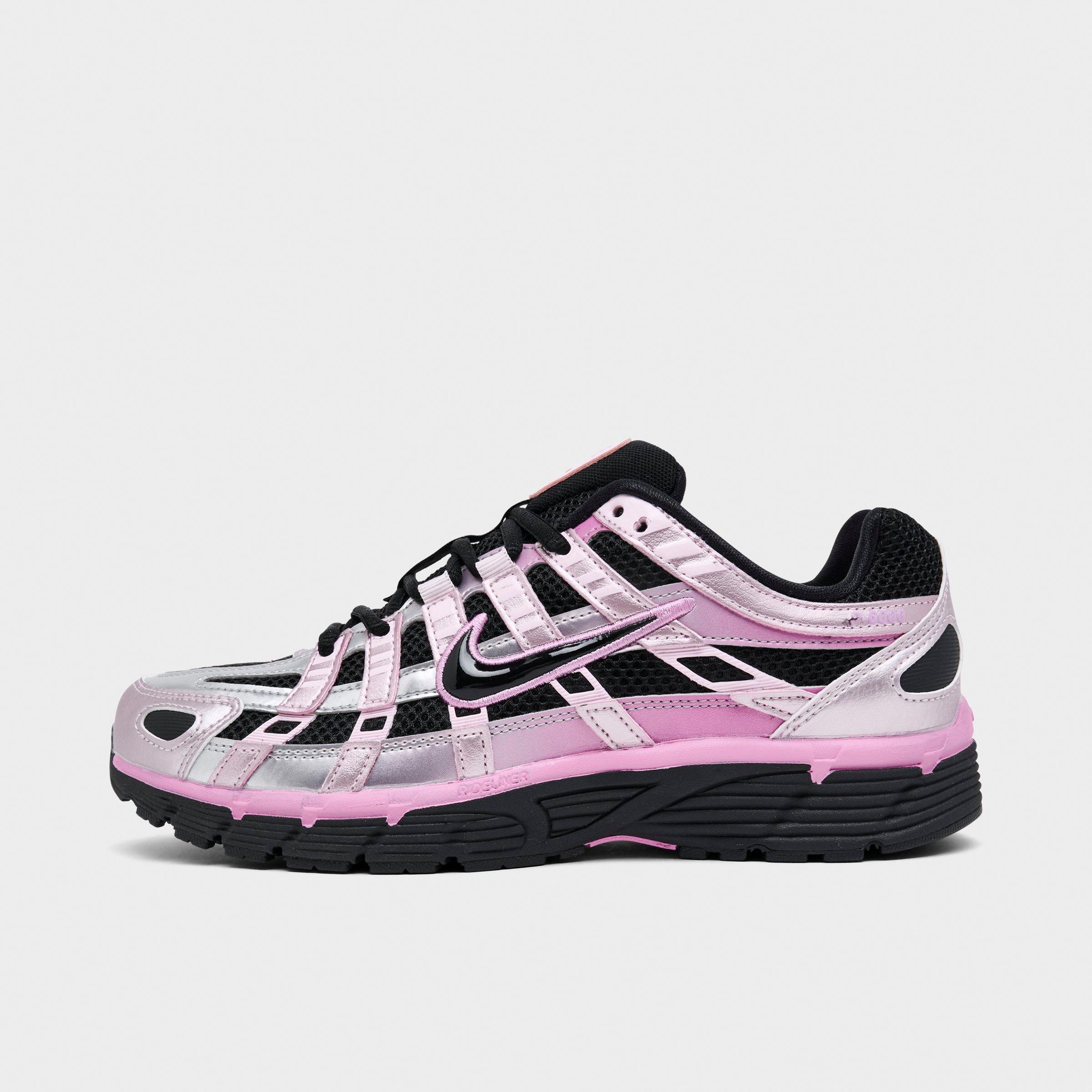 Women's Nithtke P-6000 Casual Shoes - Part 2 - Black/Pink Foam/Light Magenta/Black - Left shoe facing left. Outside of the shoe.