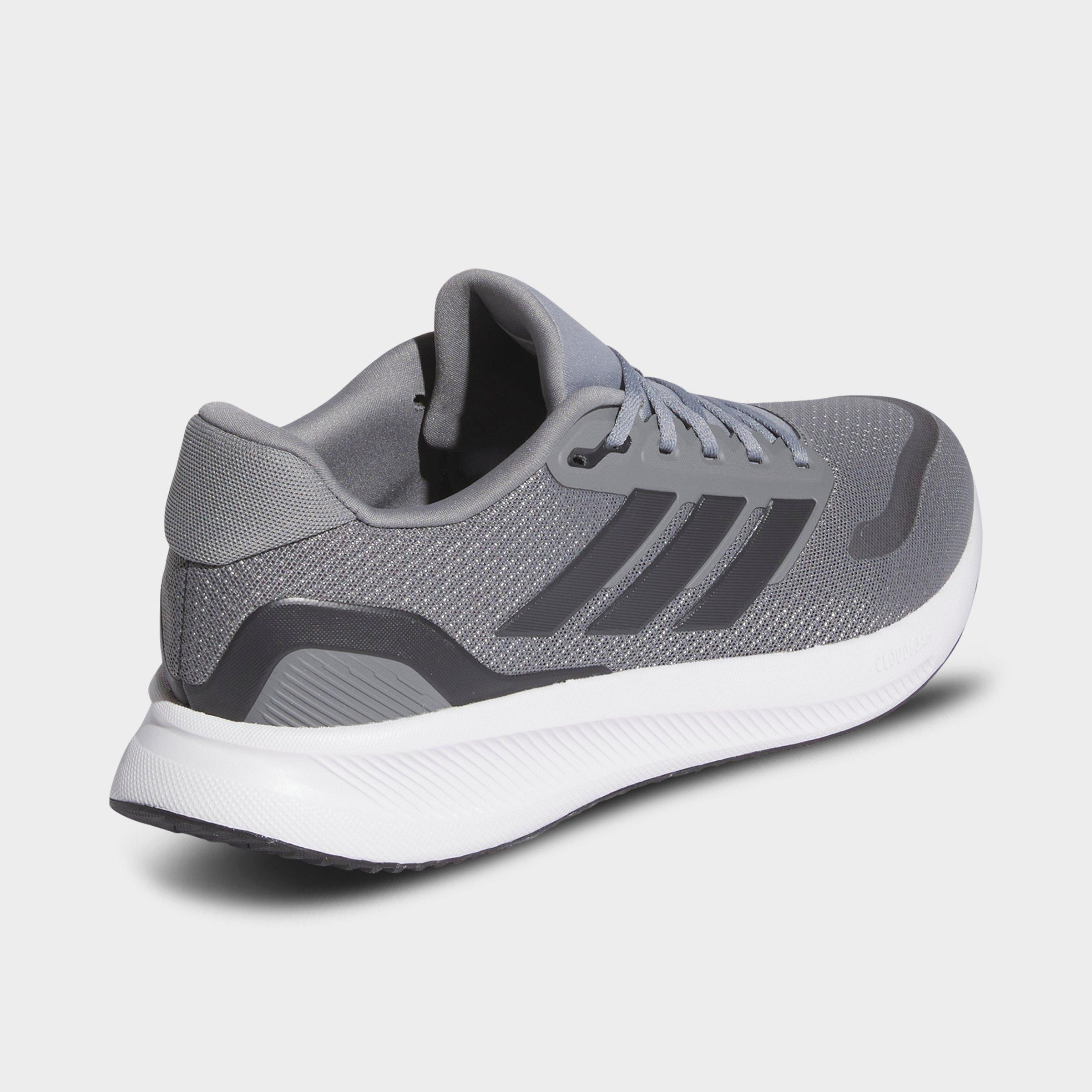 Men's adidas Runfalcon 5 Running Shoes (Wide Width) - Grey/Carbon/Cloud White - Back view